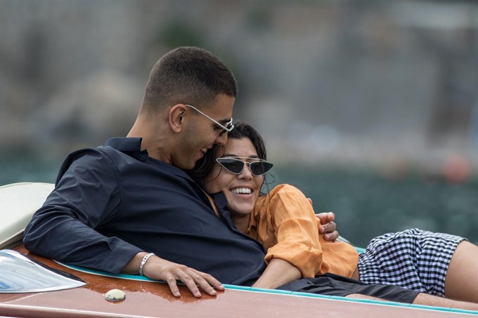 Kourtney Kardashian & Younes Bendjima Cuddling On A Boat