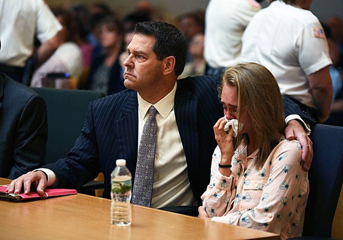 Michelle Carter’s Lawyer Comforts Her in Court