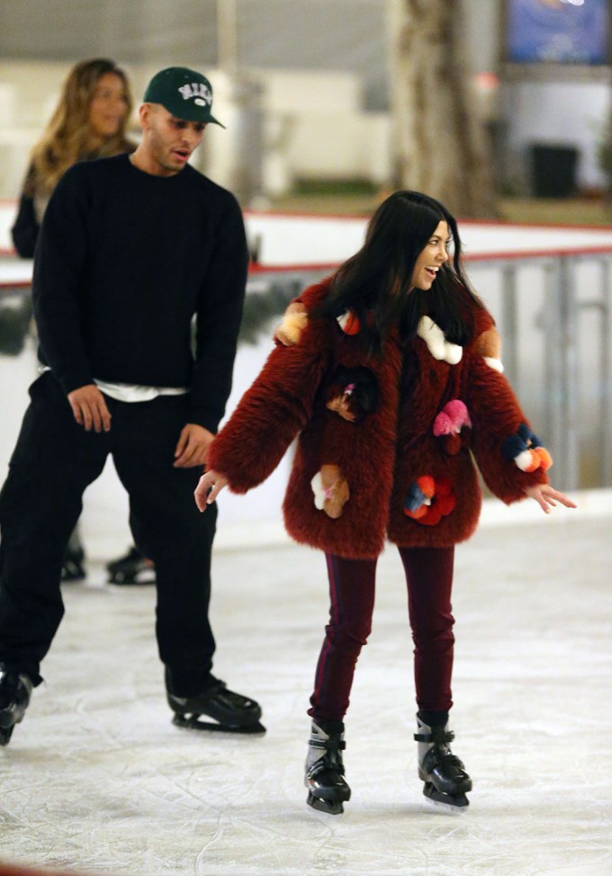 Kourtney Kardashian & Younes Bendjima Skating Together