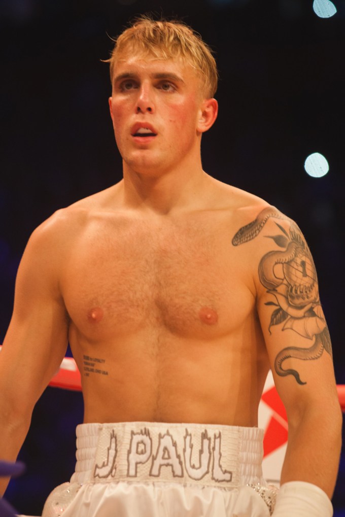 Jake Paul looking tough while boxing