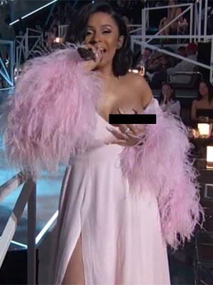 Cardi B's Wardrobe Malfunction At 2017 VMA — Accidental Nip Slip