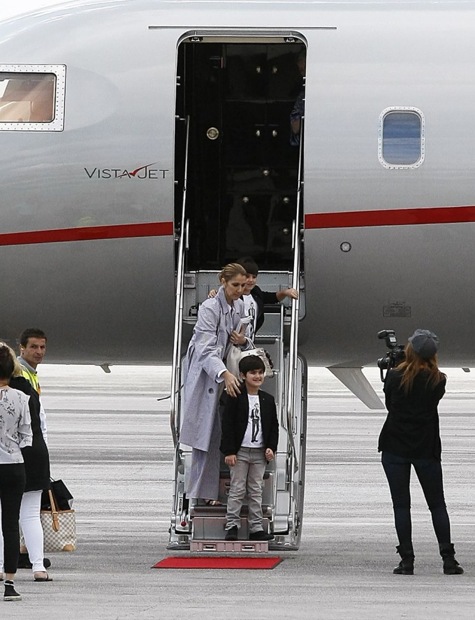 Celine Dion With Her Twins In 2017