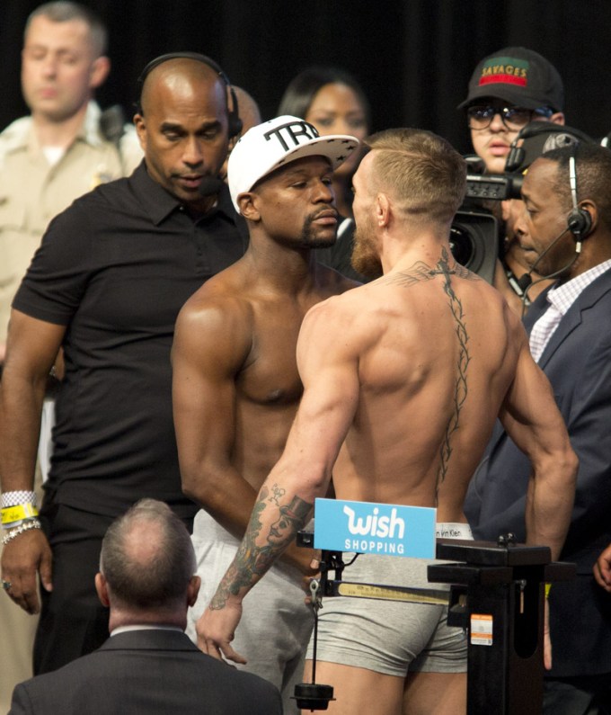 Weighing Ceremony of Conor McGregor and Floyd Mayweather, Las Vegas, USA – 25 Aug 2017