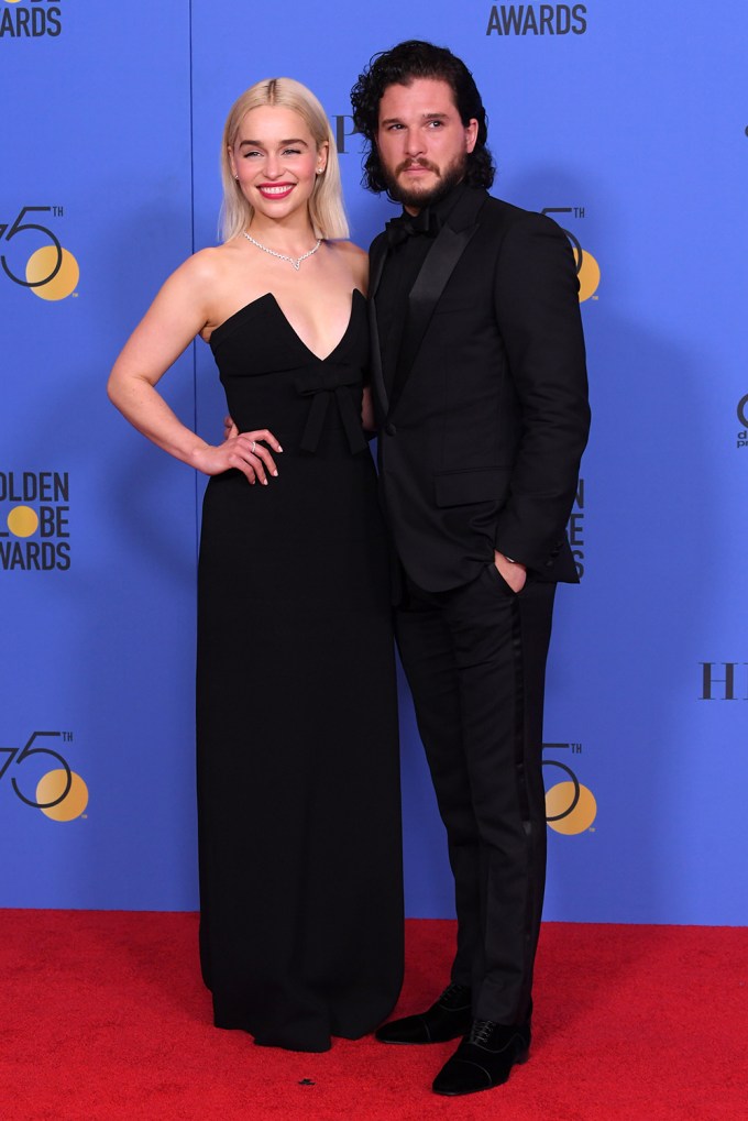 Emilia Clarke & Kit Harington At The 75th Annual Golden Globe Awards