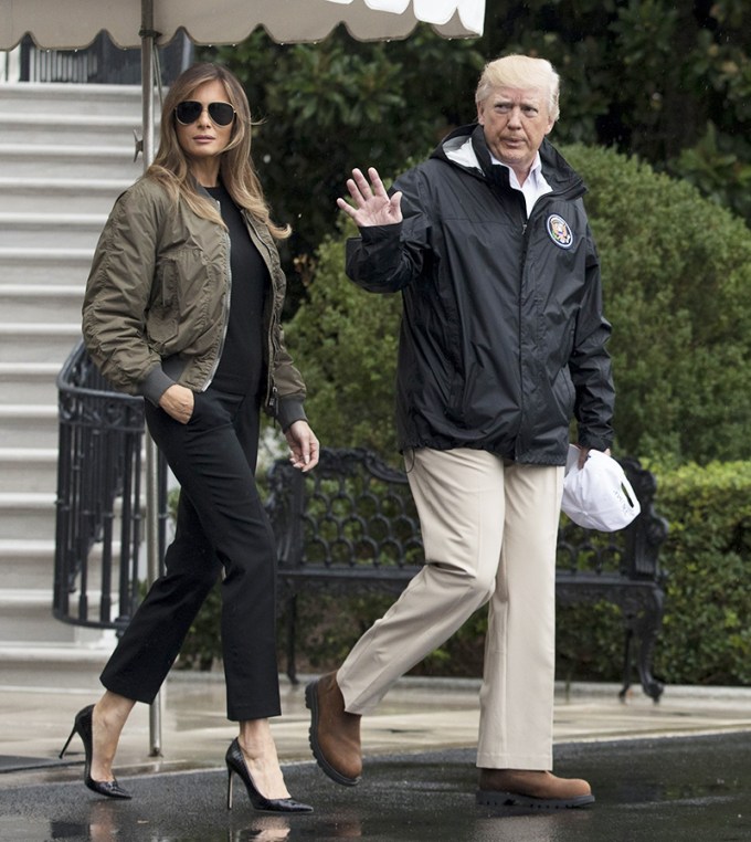 US President Donald J. Trump and First Lady Melania Trump depart the White House, Washington, USA – 29 Aug 2017