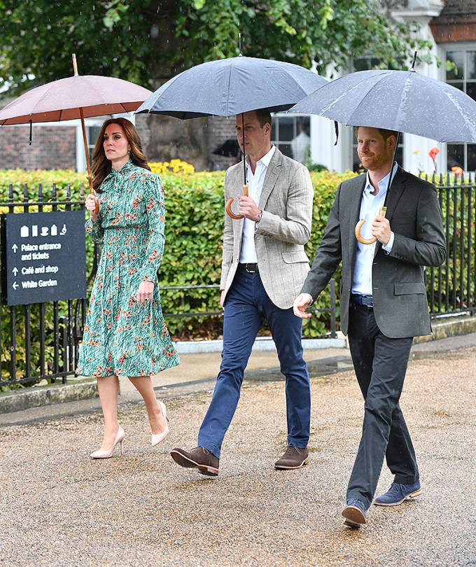 Prince William and Prince Harry with Kate Middleton