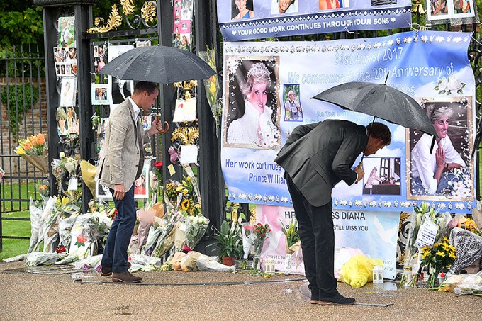 Prince William and Prince Harry at their mother’s memorial