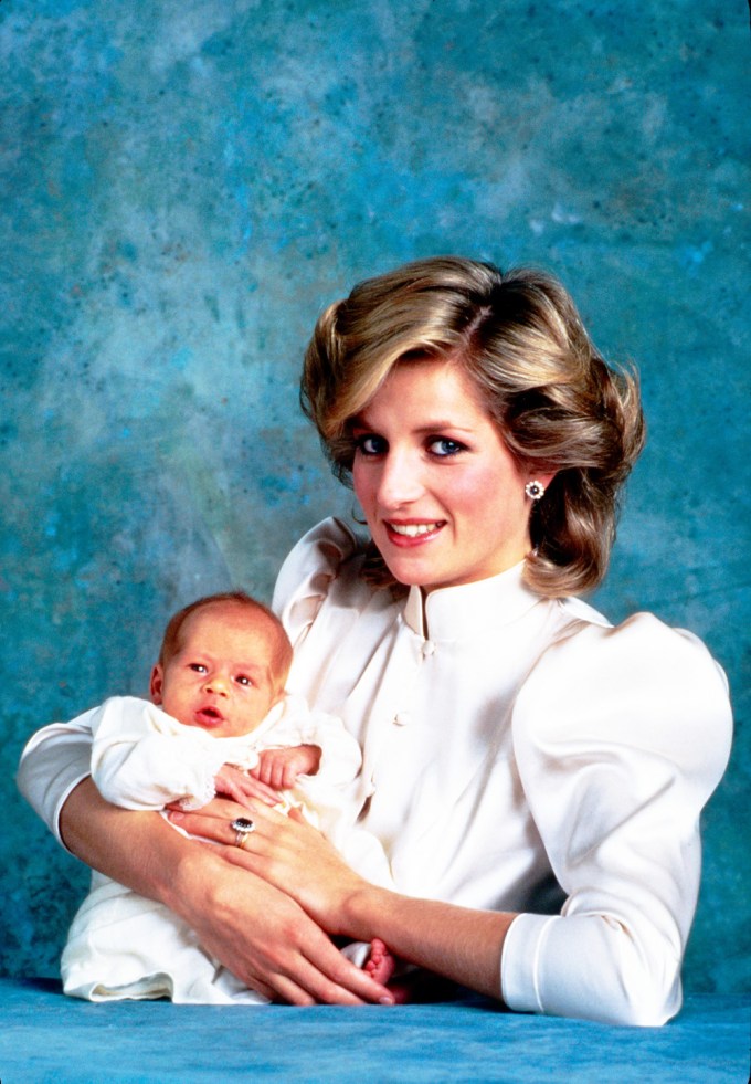Princess Diana Holds A Newly Born Prince Harry – 1984