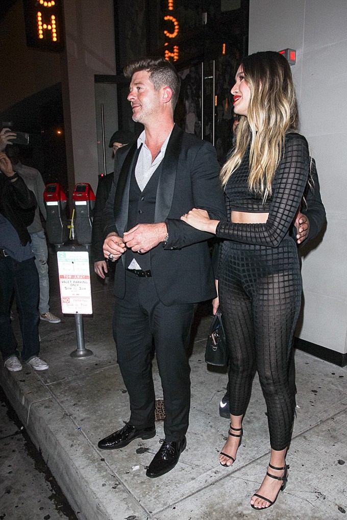 Robin Thicke & April Love Geary Out And About