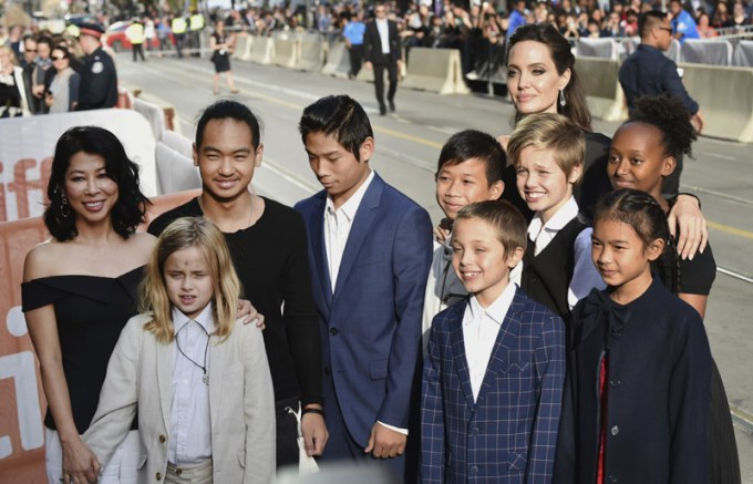 Angelina Jolie & Kids At TIFF