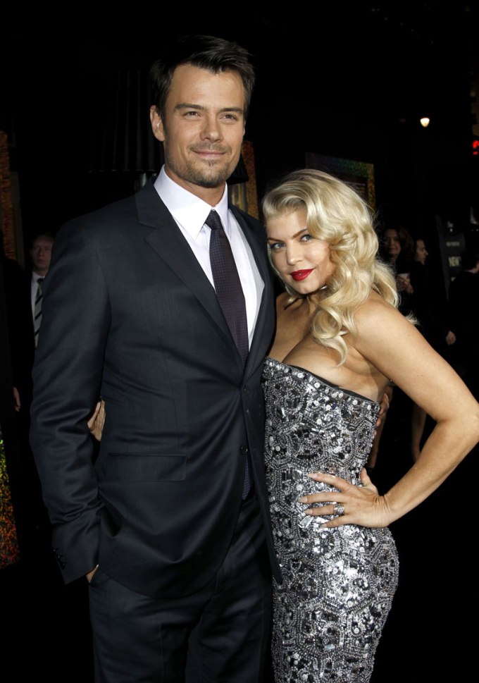 Fergie In A Silver Gown With Josh Duhamel