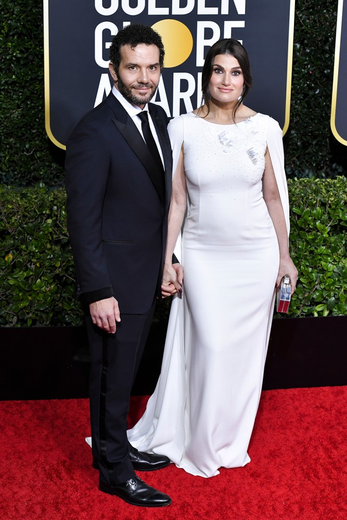 Idina Menzel & Aaron Lohr Arrive At 77th Annual Golden Globe Awards