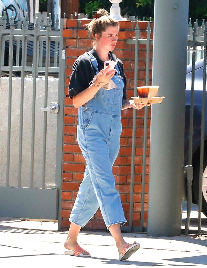 EXCLUSIVE: Ireland Baldwin Steps out for iced coffee.