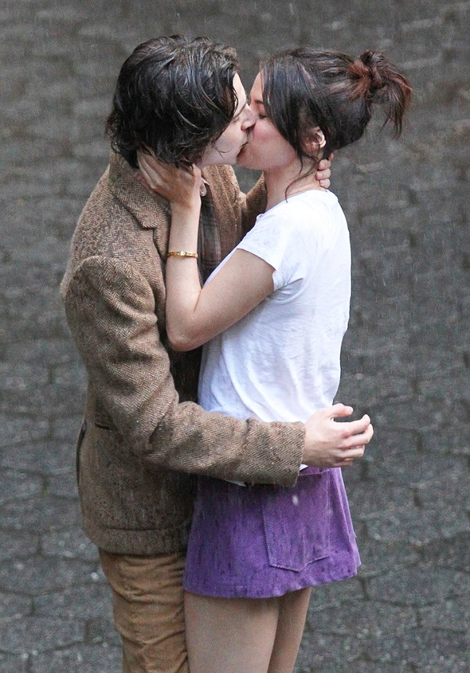 Selena Gomez Kissing Co-Star On Movie Set