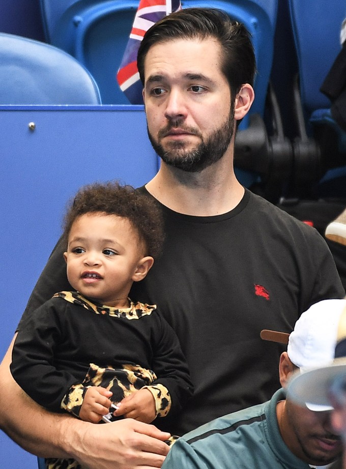 Alexis Ohanian Jr. With Dad At Hopman Cup 2019