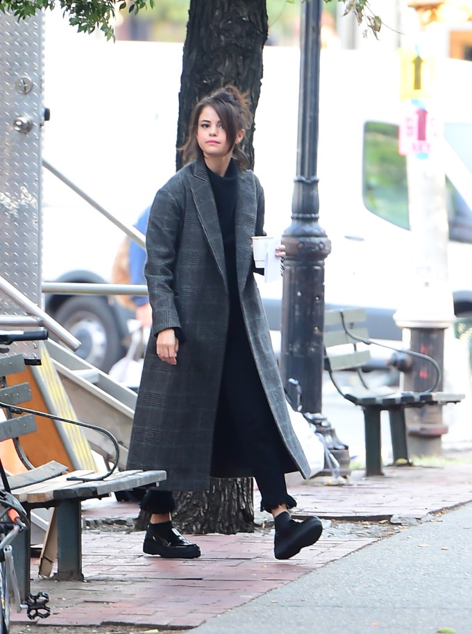 Selena Gomez on the set of Woody Allen film in New York