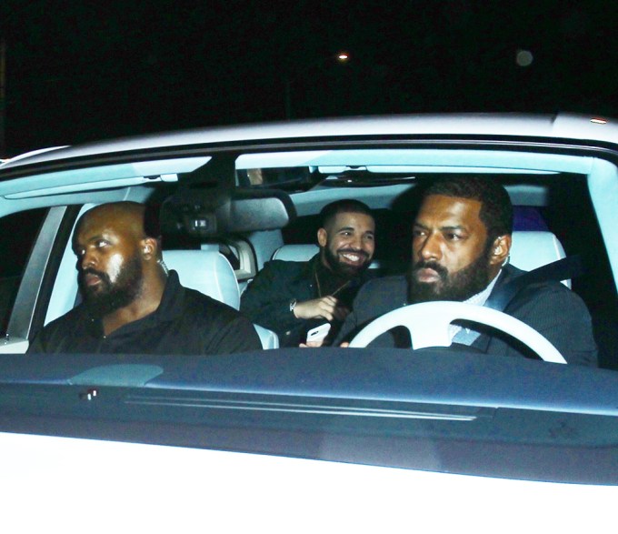 Drake arrives at his birthday party in West Hollywood, CA