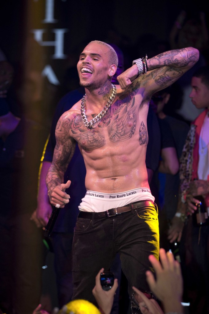 Chris Brown performs at the Gotha Club nightclub in Palm Beach