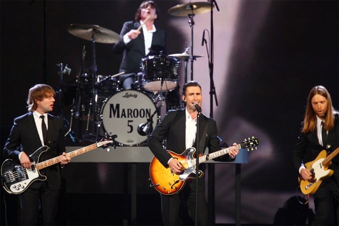 Maroon 5 performing at The Night That Changed America: A Grammy Salute to the Beatles