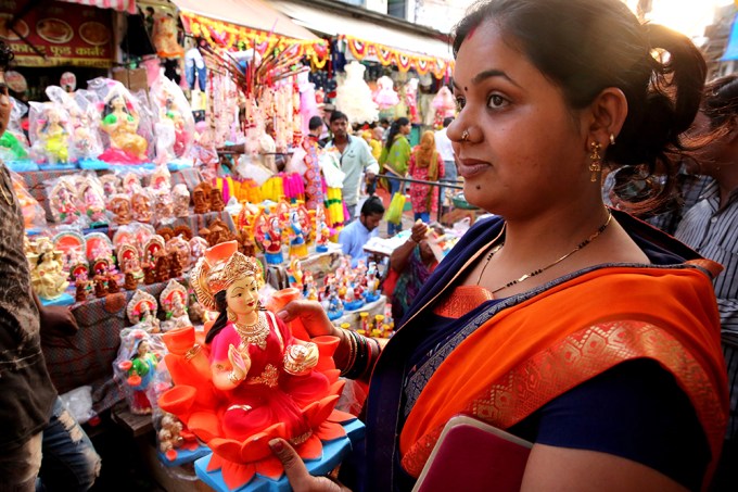 Diwali festival shopping in Bhopal, India – 17 Oct 2017