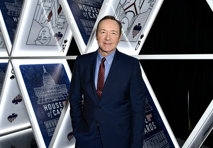 Kevin Spacey in a striped tie