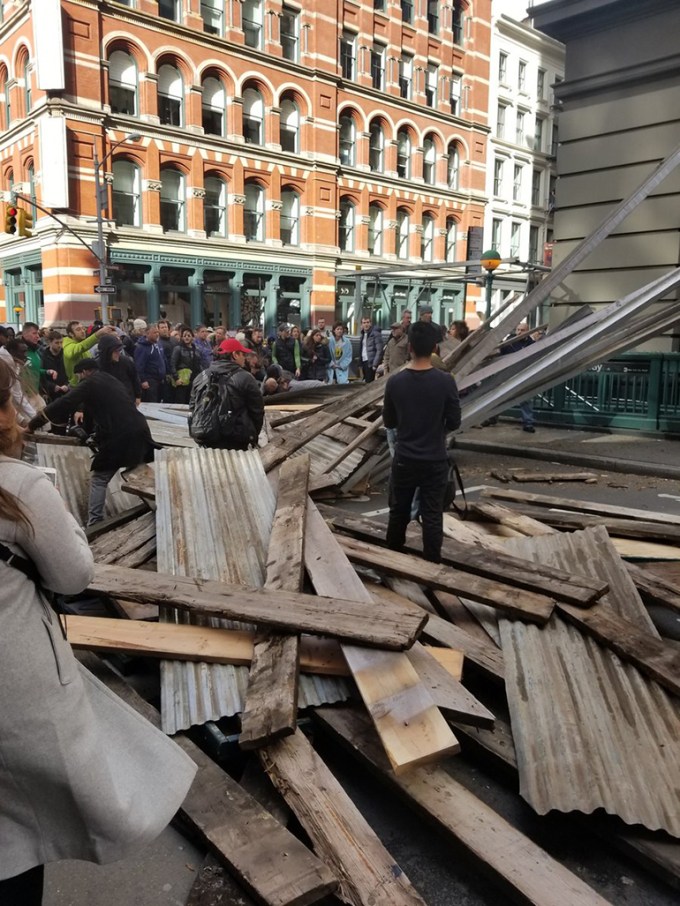 Scaffolding Collapses On NYC Street