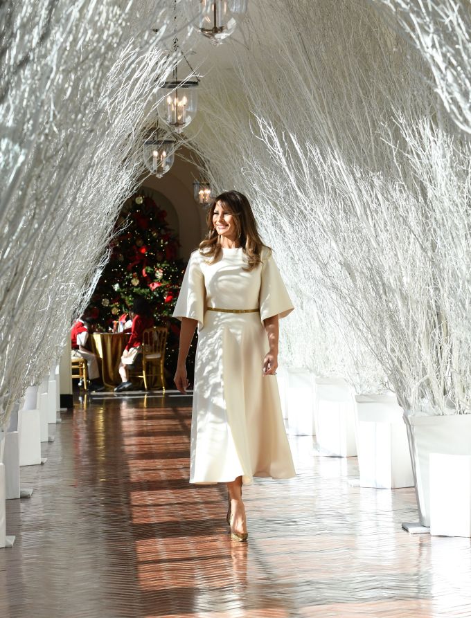 First Lady Melania Trump welcomes children and students from Joint Base Andrews to the White House to view the 2017 holiday decorations, Washington, USA – 27 Nov 2017