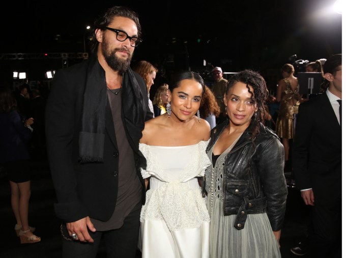 Jason Momoa, Zoe Kravitz, and Lisa Bonet at the World Premiere of ‘Divergent’