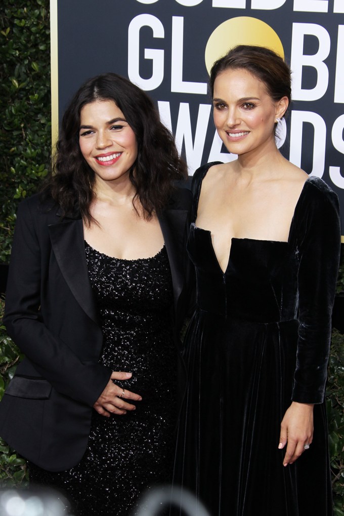 America Ferrera and Natalie Portman at the Golden Globe Awards