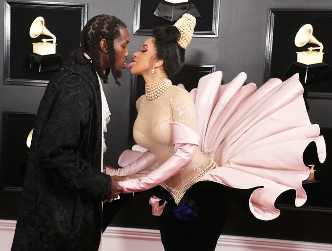 Cardi B & Offset Kiss On The Red Carpet