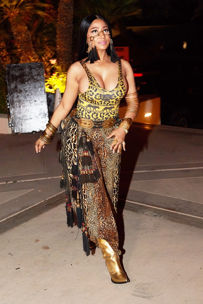 Nicki Minaj Rocks Safari Bodysuit At Coachella 2018