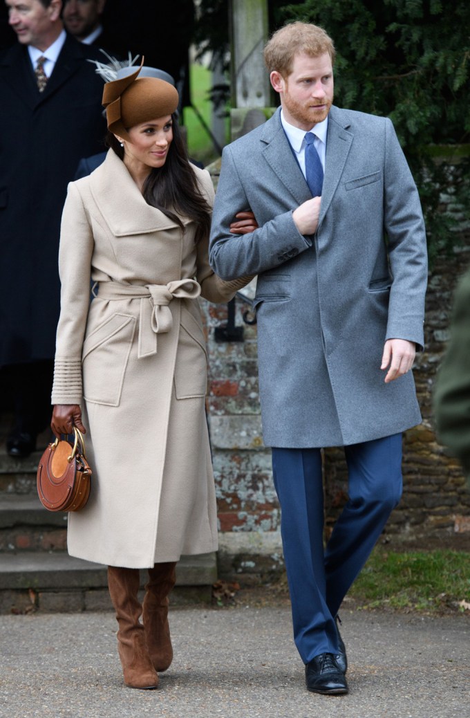 Meghan Markle & Prince Harry Attend Christmas Day Church Service