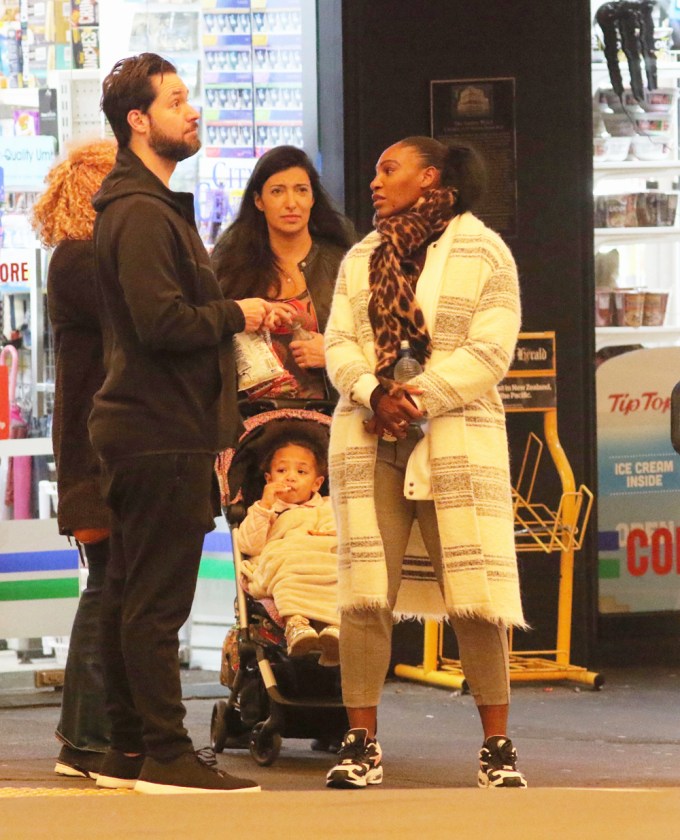 Serena Williams on an outing with her husband and daughter