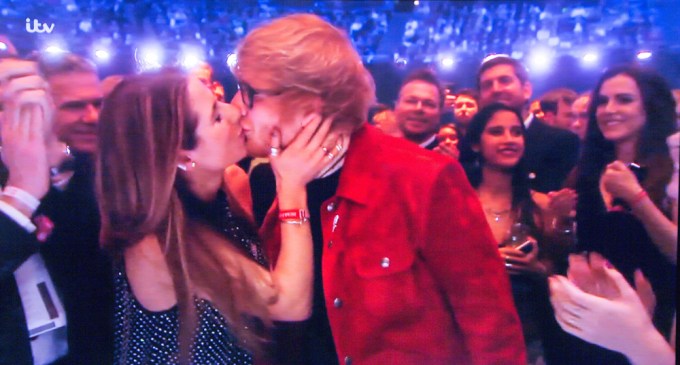 Ed Sheeran & Cherry Seaborn Kiss At The Brit Awards