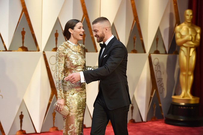 Justin Timberlake & Jessica Biel At 89th Academy Awards