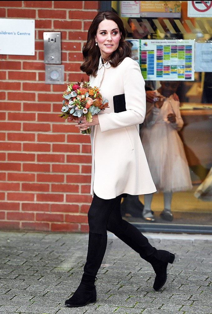 Kate Middleton in a Cream Coat