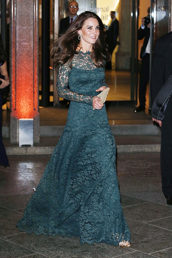 Kate Middleton in a Lacy Green Dress