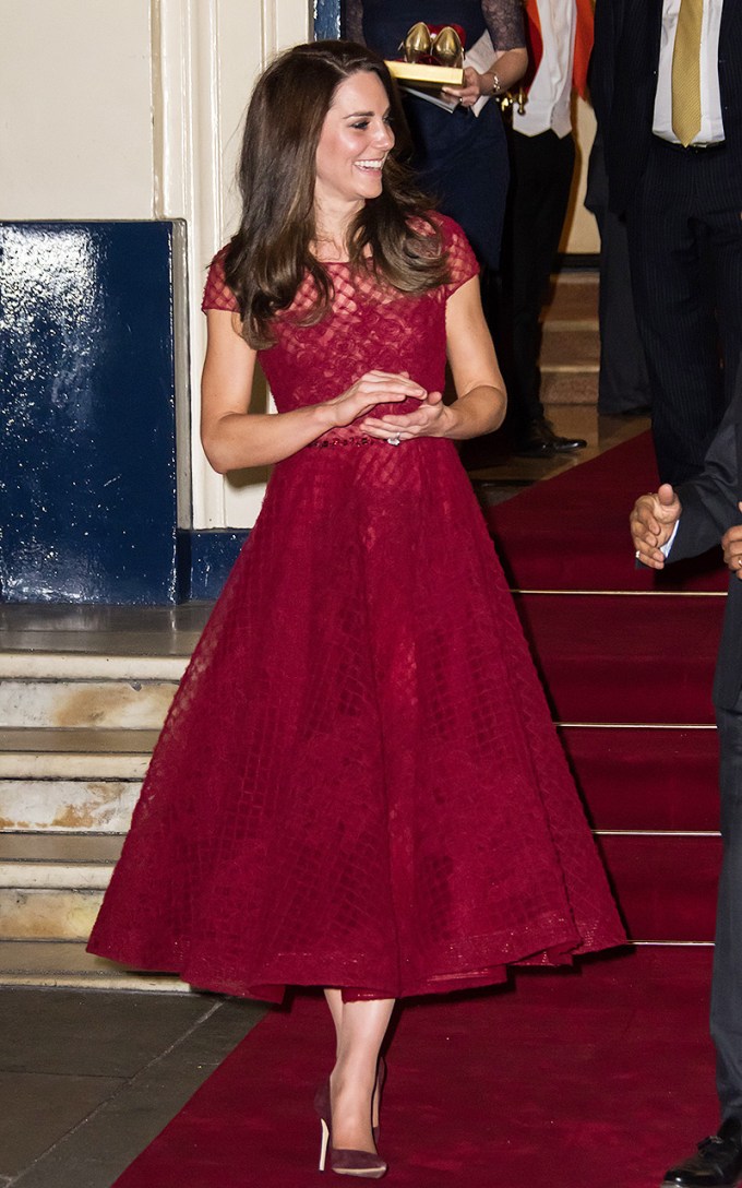 Kate Middleton in a Red Gown