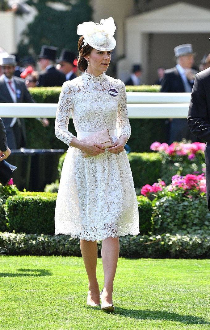 Kate Middleton in a Lacy White Dress