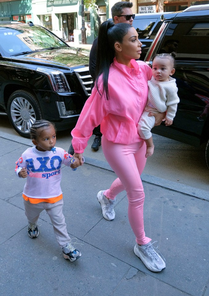 Kim Kardashian, Saint West and Chicago West walk in New York