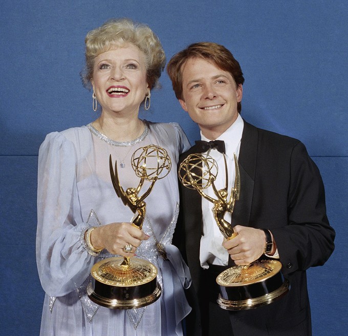 Betty White & Michael J. Fox Pose With Their Emmys