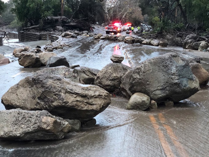 Mudslides follow wildfires, Montecito, USA – 09 Jan 2018
