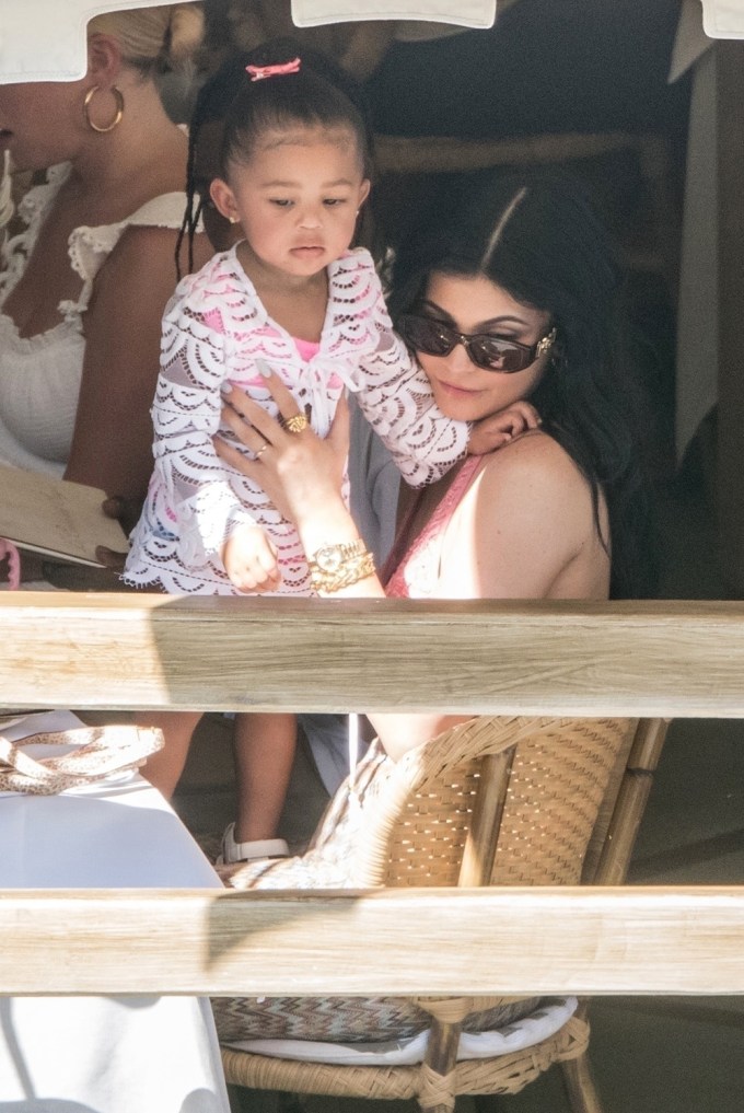 Stormi Webster Dines With Her Mom By The Ocean