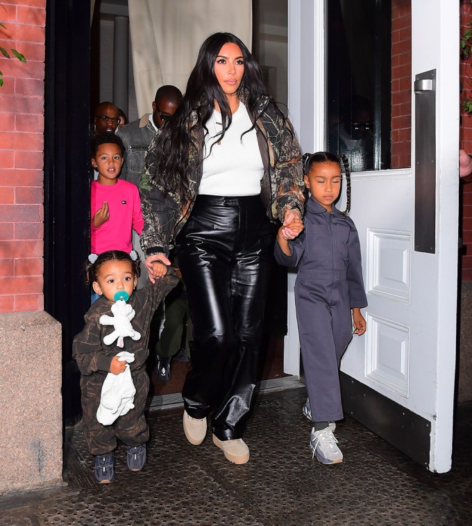 Kim Kardashian & Her Daughters in New York