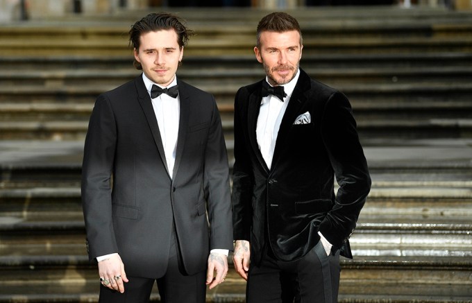 Brooklyn & David Beckham Look Dashing in Black Tuxedos
