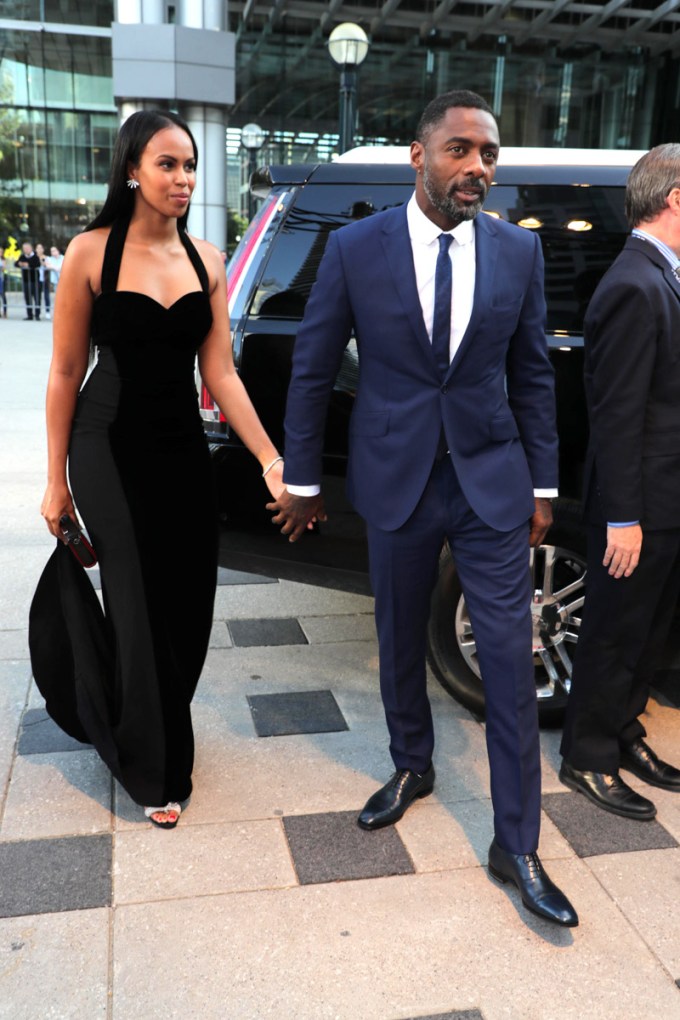 Idris Elba & Sabrina Dhowre arriving at an event