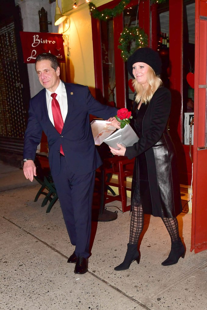 Governor Andrew Cuomo and Sandra Lee leaving Valentines Dinner