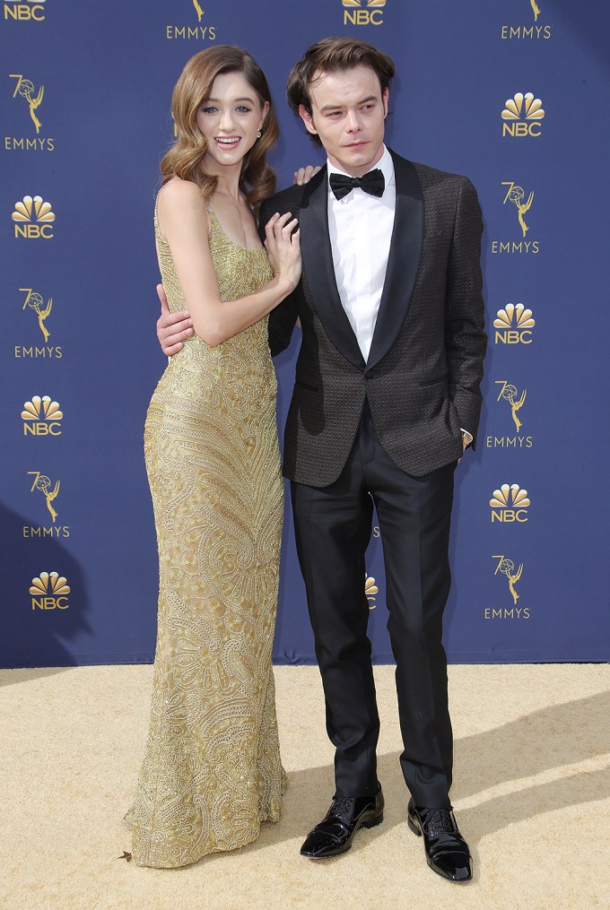 Charlie Heaton & Natalia Dyer at the 2018 Emmys