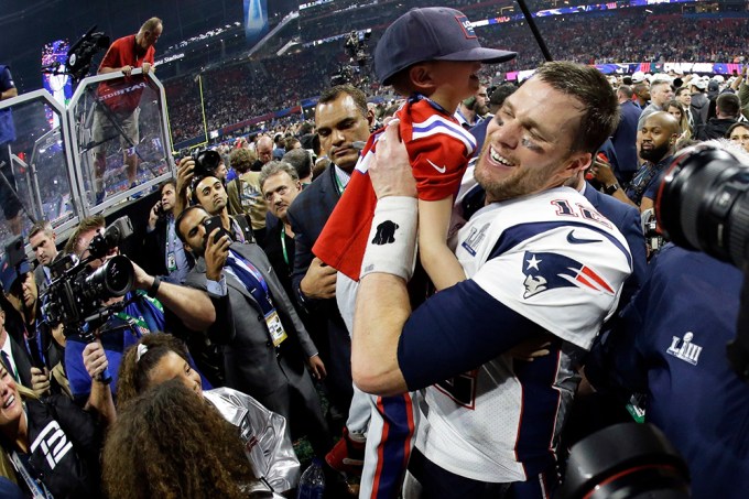 Tom Brady At The Patriots-Rams Super Bowl Football Game