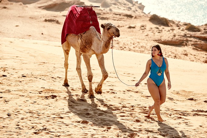 Ashley Graham modeling in the desert